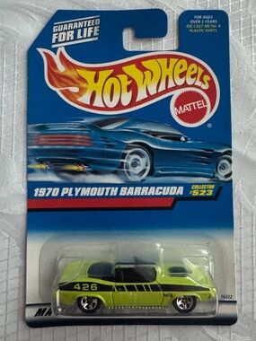 1997 Hot Wheels 1970 Plymouth Barracuda #523 • Sealed Blue Card